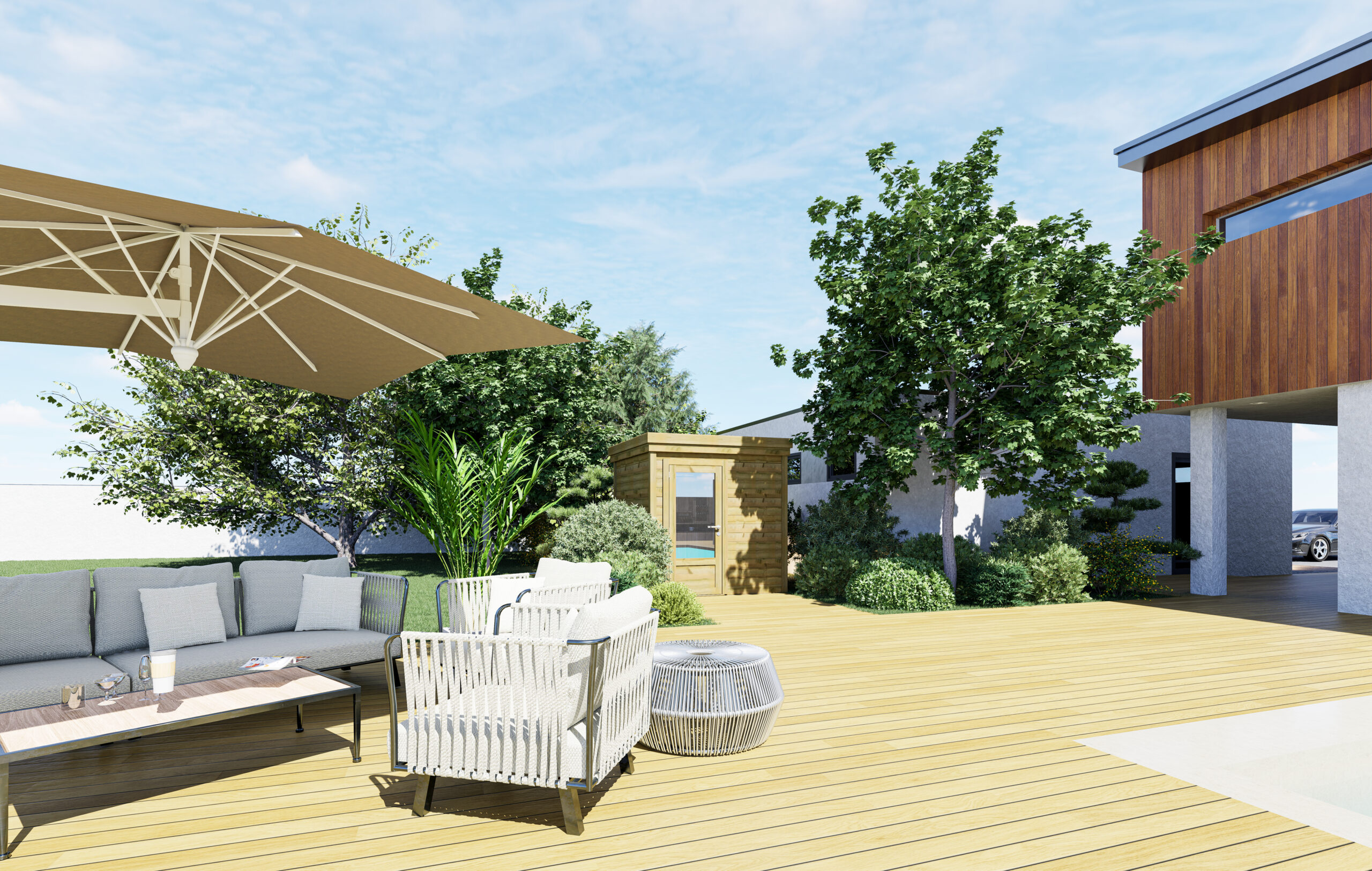 Abri de jardin 5m2 ]2,76x2,41m, Surface : 6,7m2